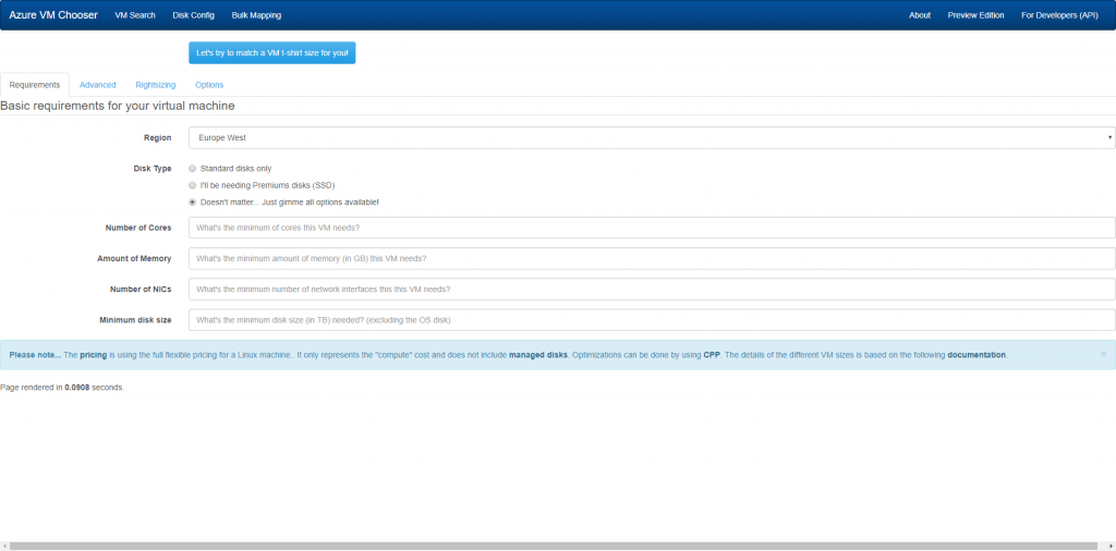 Sizer des environnements Azure